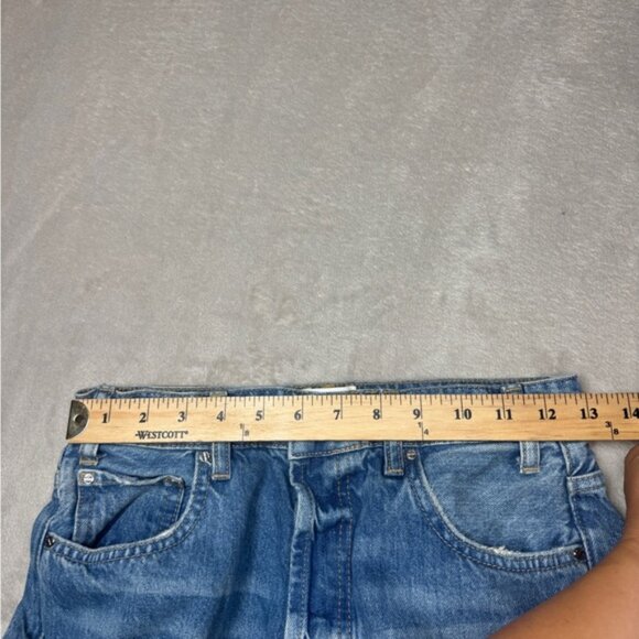 Anine Bing Roy 100% Organic Cotton Raw Hem Button Fly Denim Blue Jeans Size 26 - Picture 5 of 16